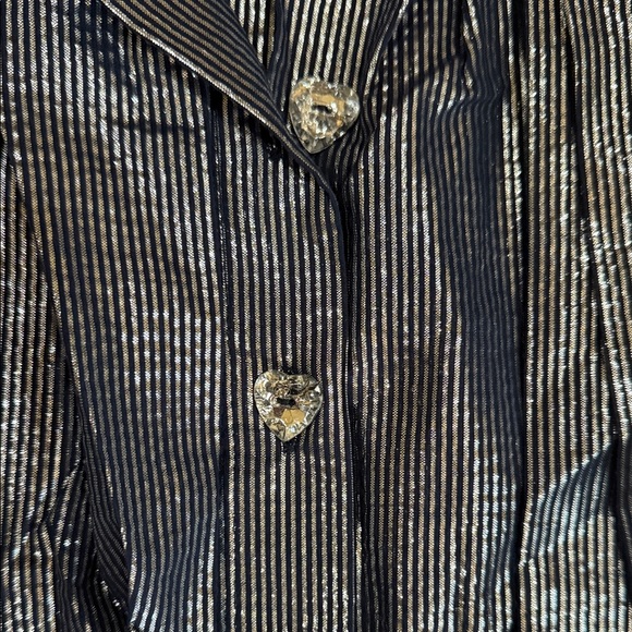 Buru Metallic Navy Silver Women's HouseCoat - Picture 3 of 3